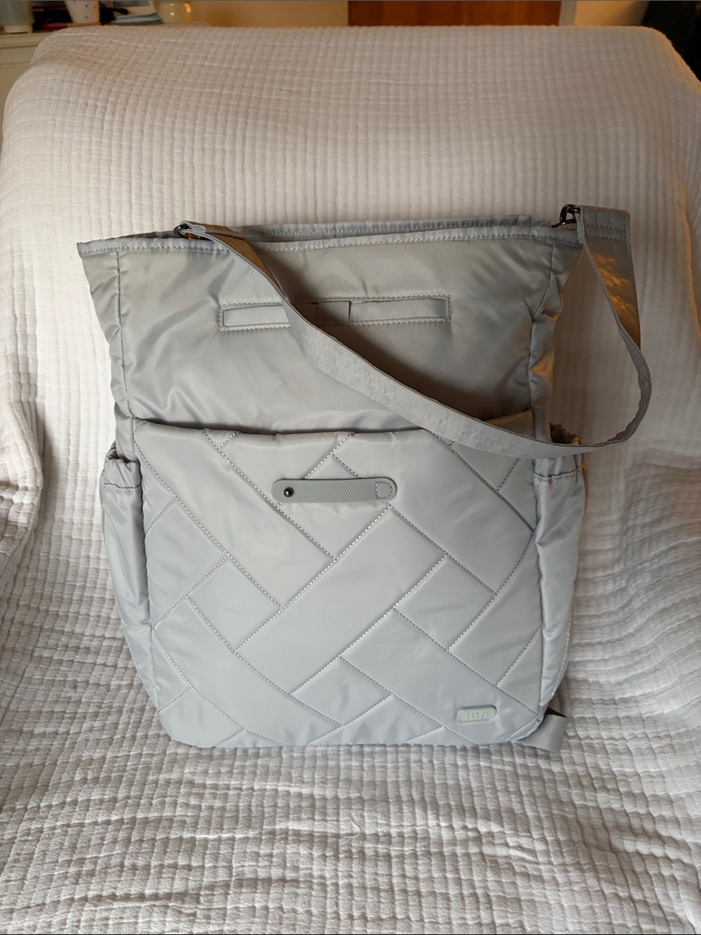 LUG Symphony Gray Convertible Quilted Tote Backpack w/ Shoulder Strap NWOT